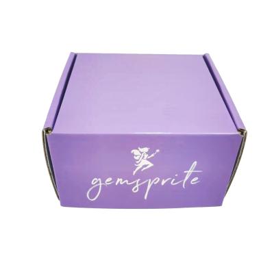 China Luster Purple Corrugated Jewelry Boxes Customized Handmade Handmade With Logo for sale