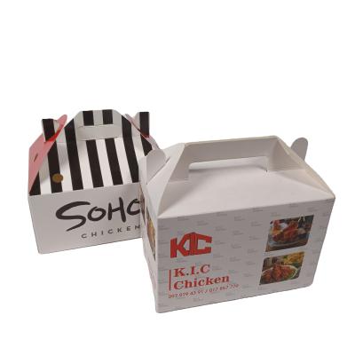 China Recycled Materials Recycled Materials Custom Printed Art Paper Fried Chicken Fast Food Box Takeout Packaging for sale