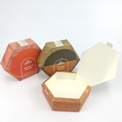 China Recycled Materials Recycled Materials Custom Design Food Grade Seafood Paella Paper Box Packaging for sale