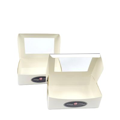 China Recycled Materials Recycled Materials Sencai Art Paper Gift Box Food Packaging Box With PVC Window Cupcake Box for sale