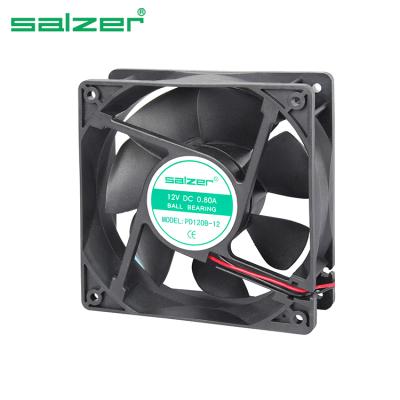 China Building Material Stores Salzer DC Fan PD120B-12 12V 120X120X38MM Axial BALL BEARING for sale