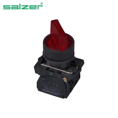 China Red Salzer SA22-AK1245 NC+NO Selector Switch With LED Lamp 2 Position 6-220V Locked (TUV CE CB) SA22-AK1245 for sale