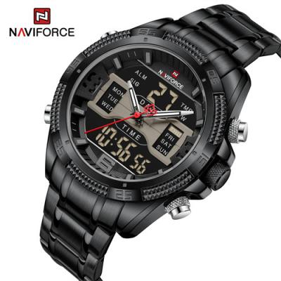 China NAVIFORCE 9201 Chronograph BB Factory Sale Luxury Watch Men Wrist Led Stainless Steel Luminous Multifunctional Wristwatches Dual Display Clock for sale