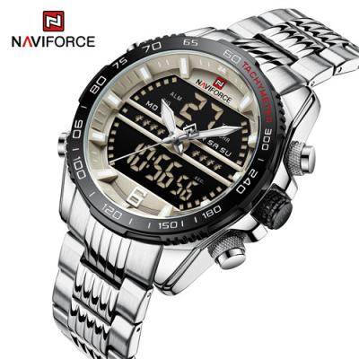 China OEM Luxury Custom Wristwatch NAVIFORCE 9195 SBGY Chronograph Watch Sport Military Display Reloj Hombre Logo Quartz Mens Stainless Steel for sale