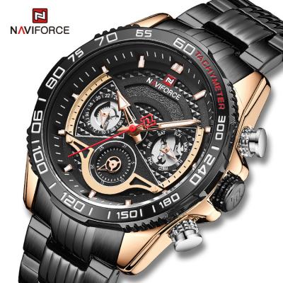 China New Arrivals Automatic Date NAVIFORCE 9185 RGB Men Fashion Business Quartz Watches Auto Date Day 24 Hours Wristwatches OEM Watches for sale