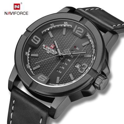 China NAVIFORCE 9177 BGYB Auto Date Watches Luxury Military Quartz Wrist Watch Brand Sport Chronograph Watch Premium Leather Men Waterproof for sale