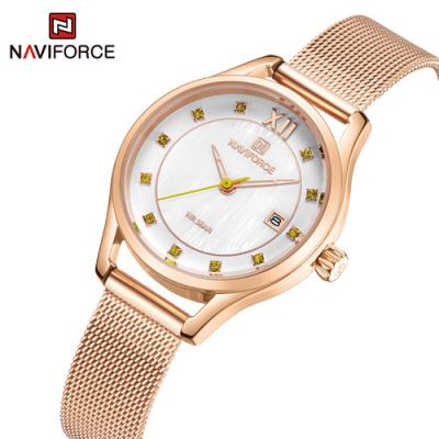 China Brand Automatic Strap Date NAVIFORCE 5010 RGGNRGTop Ladies Watch Luxury Women Waterproof Rose Gold Steel Strap Women Wristwatches for sale