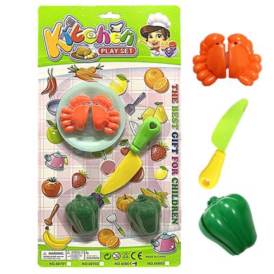 China Plastic Children Kitchen Role Play Set Plastic Cutting Fruit & Vegetable Toy Pretend Play Kitchen Toys for sale