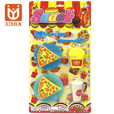 China Plastic Western Food Cutting Pizza Pretend Play Food Set Kids Plastic Kitchen Food Toy for sale