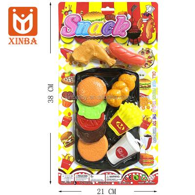 China Plastic 2022 Pretend Play Food Toys Removable Food Toys Burger Combo Kitchen Play Sets For Kids Children Toy Food for sale