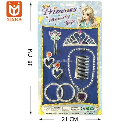 China Mini Toy Girl Silver Plastic Diy Fashion Beauty Dress Up Princess Crowns Electroplating Jewelry Toys Beauty Accessory for sale