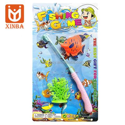 China Plastic Wholesale (2 Styles Assorted) Water Game Fishing Set Toys  Magnetic Fishing Game for Kids for sale