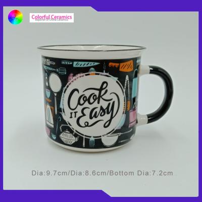 China ceramic coffee mugs imitation enamel ceramic cup coffee mugs mug printing for sale