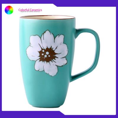 China Creative trend office water cup Nordic simple mug large capacity hand-painted ceramic cup кружка для кофе купить for sale