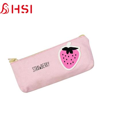 China Tennage Recyclable Girls School Pencil Case Cute Canvas Pencil Case for sale