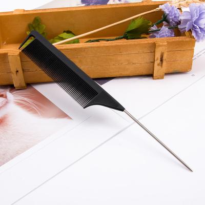 China Beauty Care Hairdresser Styling Comb Carbon Fiber Comb Precision Rat Tail Hair Starter Braiding Heat Resistant Tease Comb Set With Logo for sale