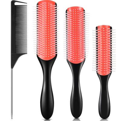 China Custom Curly Bristle Detangle Denman Hair Brush Comb Curly Hair Brush Set Waterproof For Hair Makers Women for sale