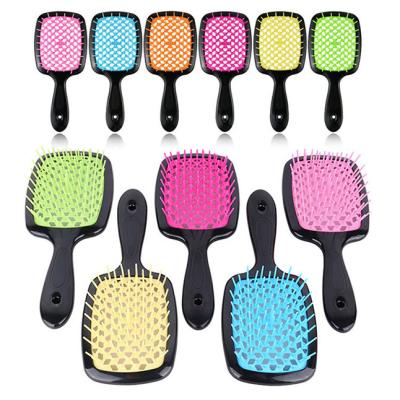 China Wholesale professional cushion private label plastic natural pink plastic blow dry hair detangling comb and brush detangle custom logo packaging for sale