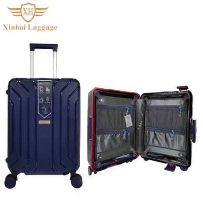 China 20 Inch Trendy Fashion Smart Encryption PP Luggage High End Luggage Trolley Case Without Zipper for sale