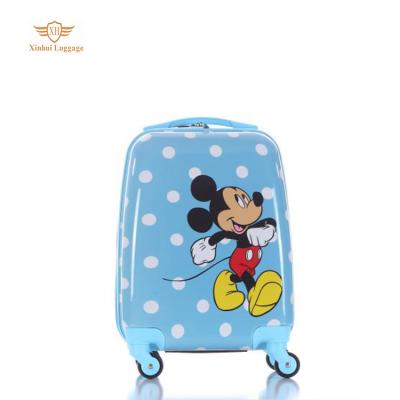 China PC Kids School Blue 4 Wheels Kids Trolley Luggage Suitcase for sale