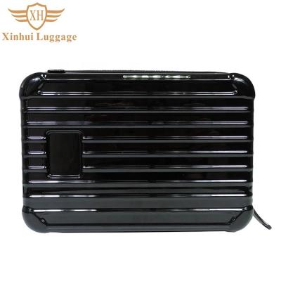 China Fashion 9 Inch ABS Material Portable Black PC Bag Travel Toiletry Bag Cosmetic Bag for sale