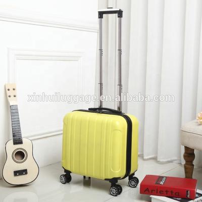 China Large PC Promotion 16 Inch 4 Wheels Cabin Luggage Small Carry On Trolley Suitcase Bag for sale