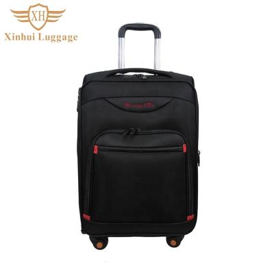 China Custom Black Nylon/Polyester Nylon/Soft Fit Travel Luggage Cases Waterproof Polyester Suitcases for sale