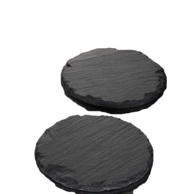 China Sustainable High Quality Durable Using Various Round Black Slate Coaster Slate Coaster Vintage for sale