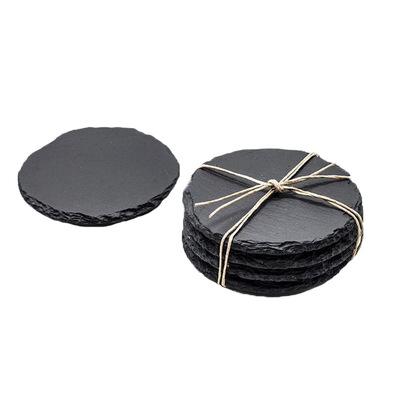 China New Minimalist Type Professional Manufacturing Cheap Natural Round Black Slate Cheese Board for sale