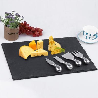 China Multifunctional Long Service Life Round Cheese Board Viable Rotary Wooden Grain Cutting Board With 4 Steel Knife for sale