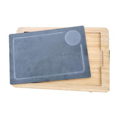 China Sustainable High Quality SLATE And Bamboo Cheese Dish Cut Dish Kitchen Appliances For Dining Room for sale