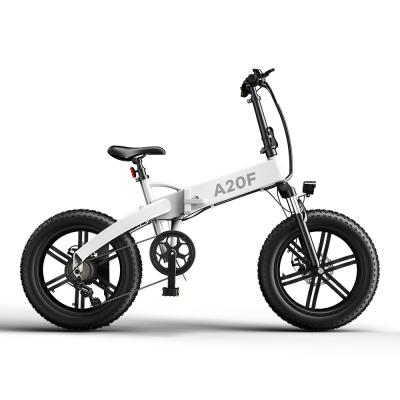 China Standard Fat Tire Bicycle A20F ADDING 20 Inch Tire Long Life Battery Electric Folding Bike Village Road Comfortable Riding for sale