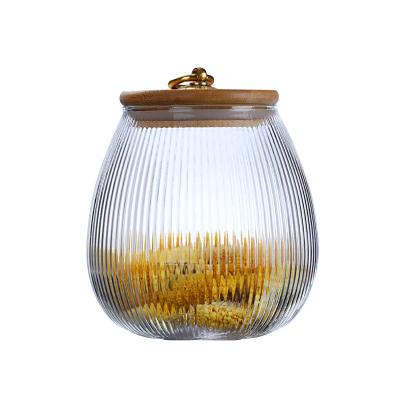 China Art Decor Thickened Storage Glass Jar Clear Glass Jar Sealed Bottle Household Food Storage Jar for sale