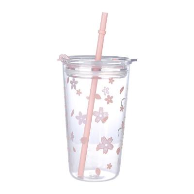 China Water Viable Large Capacity Cup INS Straw Mug Gift Glass Mug High Value for sale