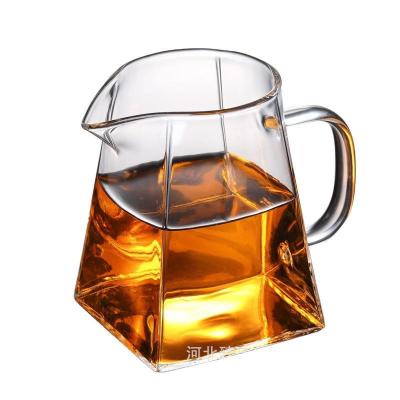 China Tropical Square Glass Just Flowing Jar Glass Tea Dispenser Set Custom Teapot Wholesale for sale