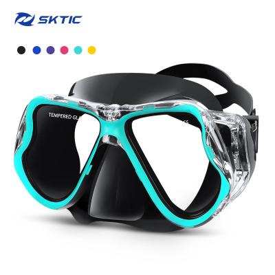 China Professional 180 Wide View SKTIC Double Face Diving Mask Free Wide Diving Mask Kids Adults Lenses Swim Snorkel for sale