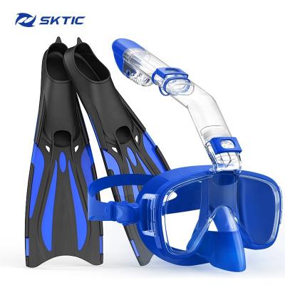 China 180 SKTIC Cheap Wide View Blue Diving Mask And Short Fins 2 In 1 Snorkel Foldable Mask With Camera Mount For Adult for sale