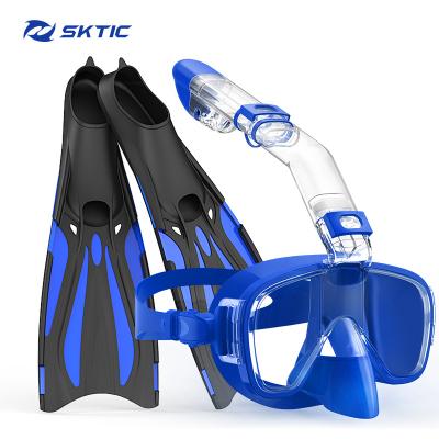 China 180 Factory Price Best Dual Uses HD Wide Lens PC Silicone Material Dive Snorkel Swim PP+TPR Mask OEM ODM Fins Sight SKTIC Long Fins for sale