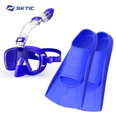 China 180 Wide Sight SKTIC Mask Scuba Snorkel Professional Diving Swimming Goggles Dry Snorkel Tube Set Men Women Anti Fog Diving Mask For Snorkeling for sale