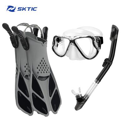 China 180 Wide View SKTIC Factory Direct Snorkel Mask For Adults Snorkeling Gear With Tempered Glasses Snorkel Mask Set for sale