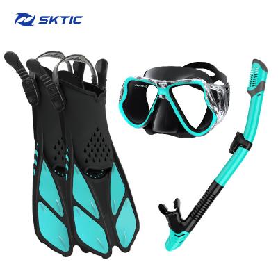 China 180 Wide Sight SKTIC Diving Equipment Freediving Swimming Google Snorkeling Diving Masks Dive Gear Set Silicone Scuba Snorkel Fin Set for sale