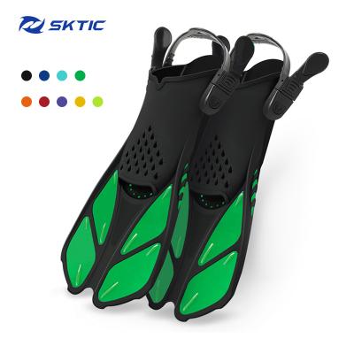 China Durable SKTIC Snorkel Fins Size Short Adjustable Adult Men Kids Women Open To Heel Swimming Fins For Snorkeling Diving for sale