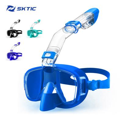 China Blue 180 Wide View Underwater Adult Scuba Diving Mask SKTIC Easy Breathe Snorkel Mask for sale