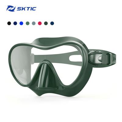 China 180 Hot Sale SKTIC Wide Sight Scuba Mask High Sight Diving Goggles Tempered Glass with Clear Diving Mask Half Face Face Diving Underwater Mask for sale