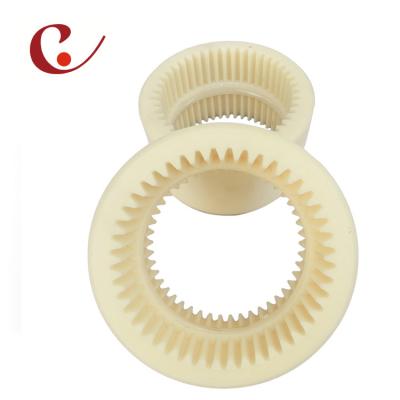 China Transmission Parts Customized Size Big Size Nylon Plastic Tooth Ring Gear Internal Nylon Gear Coupling for sale