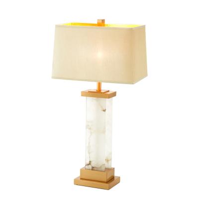 China Lighting Functions 1021TD Natural White Marble Table Lamp for sale