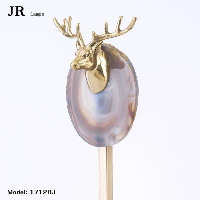 China Modern Bulk Agate Agate Head Agate Reindeer Decor Hotel Antlers Marble Decor Moose Bronze Antlers Holders Home Decor for sale