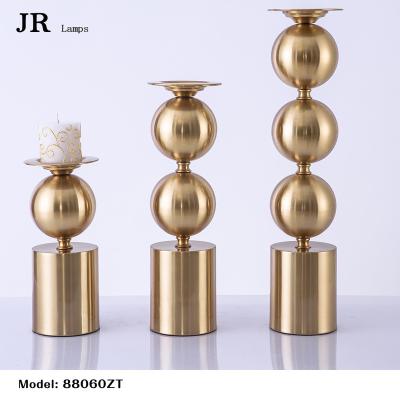 China Home Decoration Candle Holder Stainless Steel Circular Candlestick Ball Pillar Candle Holder Wrought Iron Brass Candle Holders for sale