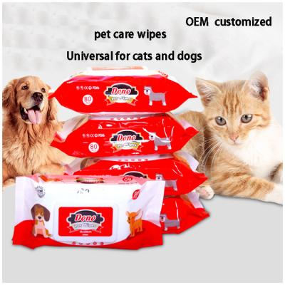 China 80 Large Pack Cleaning  Cats Dog Wet Wipes No Wash Deodorizing No Fragrance Universal for sale