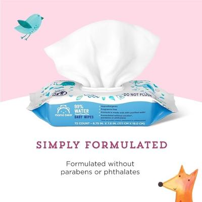 China Water Based Baby Unscented Wet Wipes Soft Skin Friendly Customized 140*180MM for sale